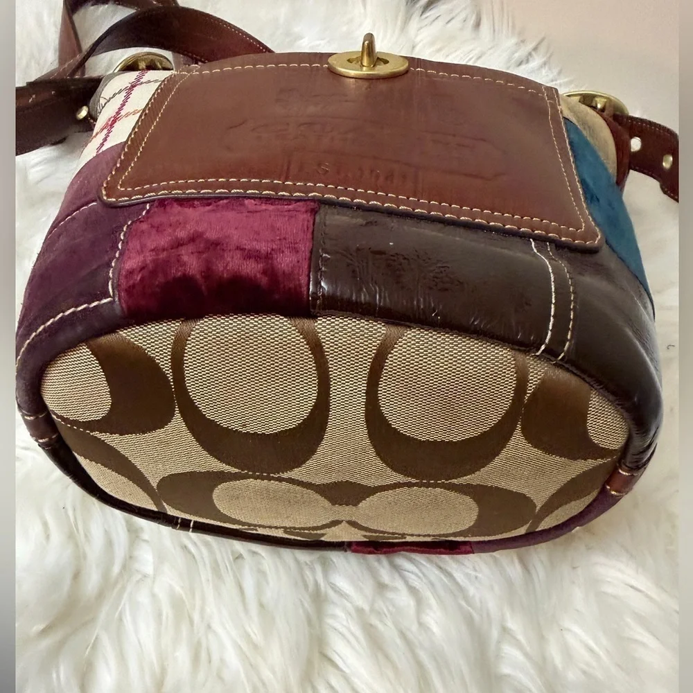 Vintage Coach Bleecker Holiday Patchwork Duffle bag#11356